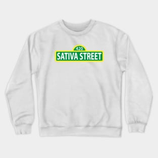 420 Sativa Street Sign Logo Crewneck Sweatshirt